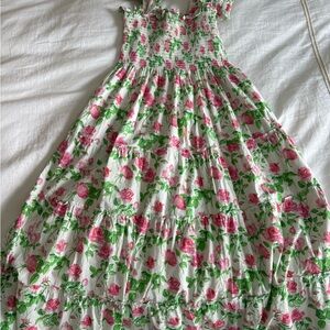 Stained (see photos) - Hill House Pink and Green Floral Dress